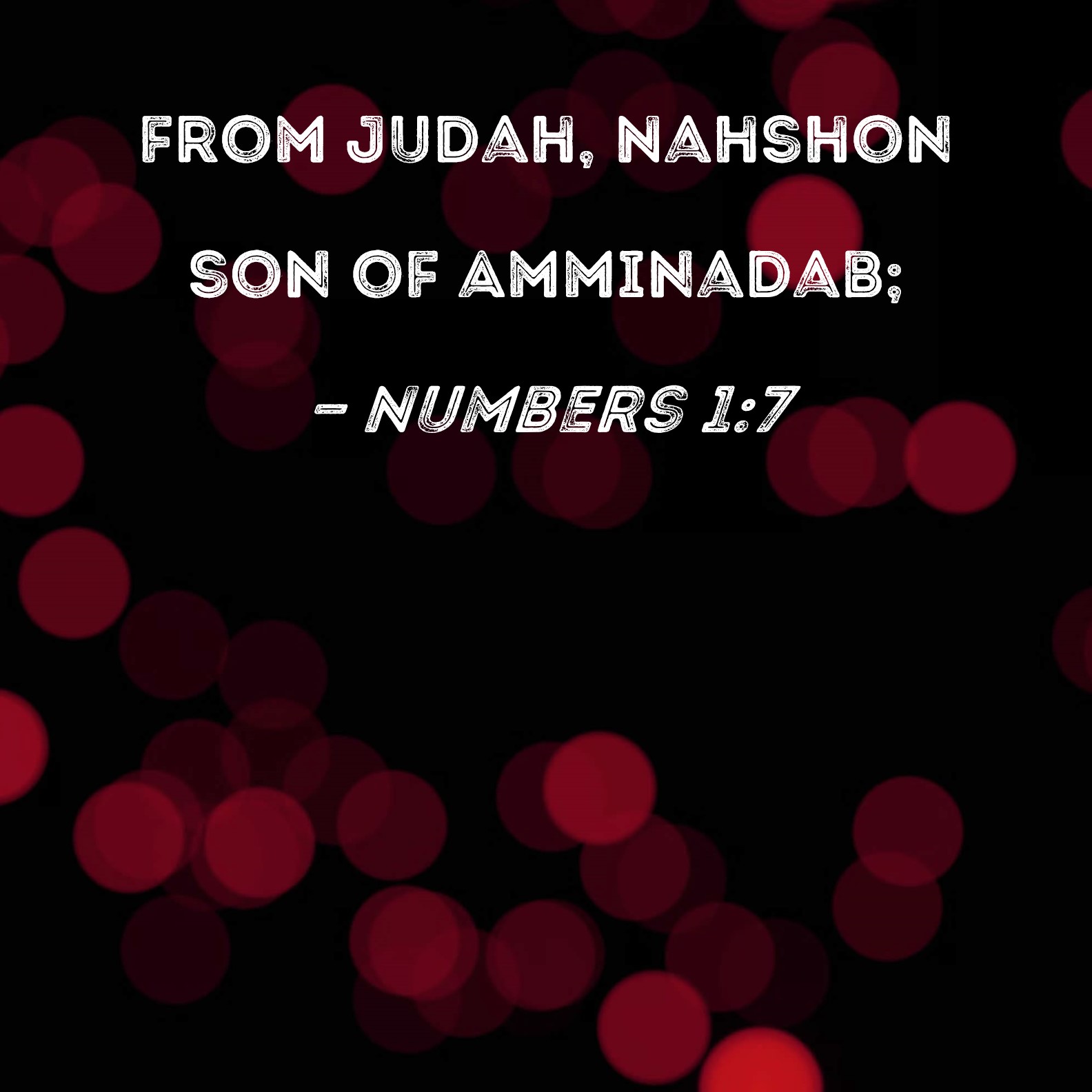 Numbers 17 from Judah, Nahshon son of Amminadab;