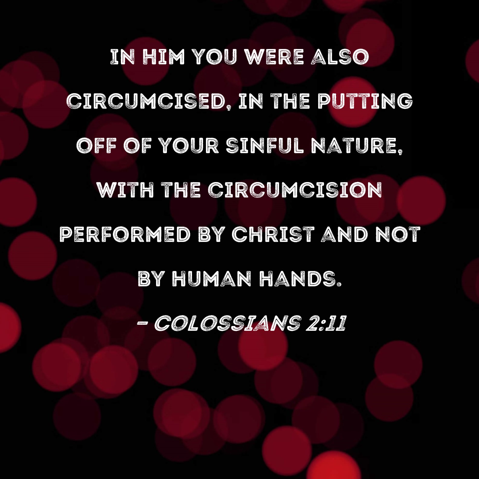 Colossians 211 In Him you were also circumcised, in the putting off of