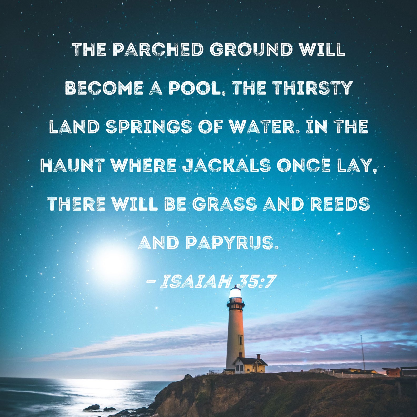 Isaiah 357 The parched ground will a pool, the thirsty land