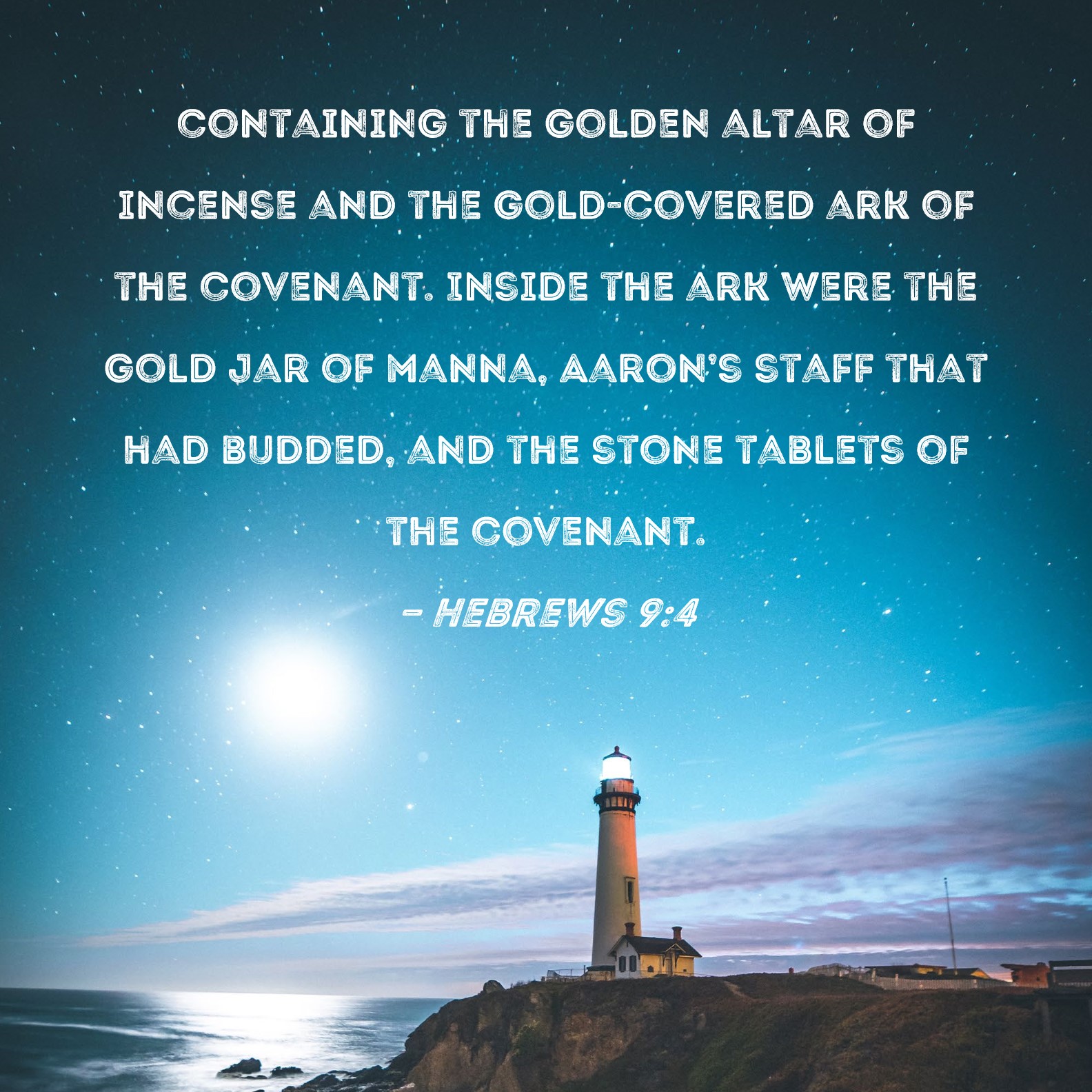 Hebrews 94 containing the golden altar of incense and the goldcovered