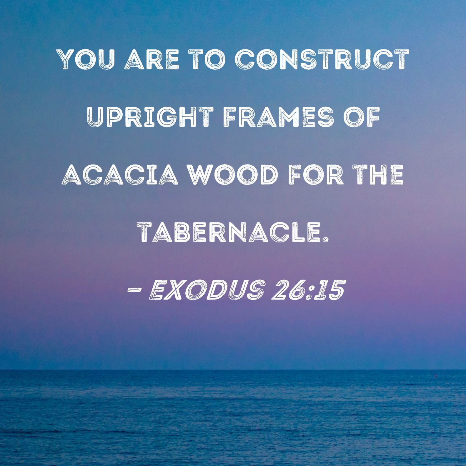 Exodus 2615 You are to construct upright frames of acacia wood for the