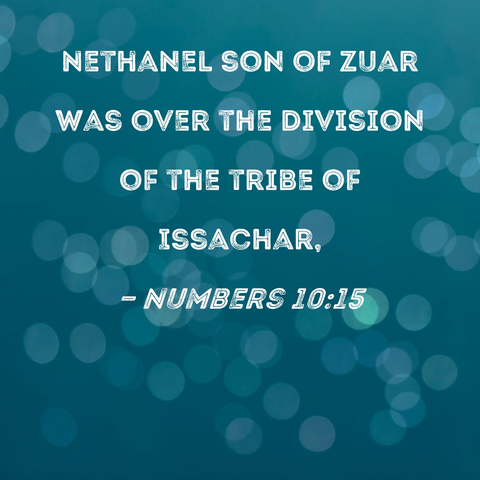 Numbers 1015 Nethanel son of Zuar was over the division of the tribe