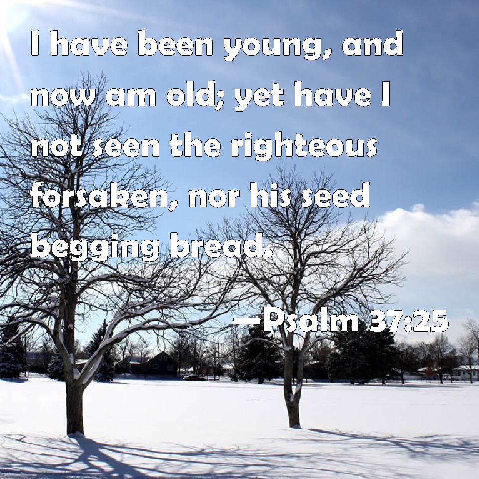 Psalm 3725 I have been young, and now am old; yet have I not seen the