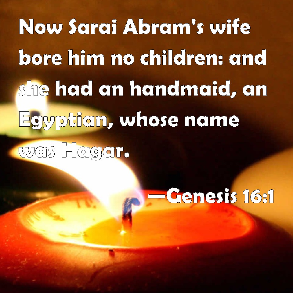 Genesis 161 Now Sarai Abram's wife bore him no children and she had