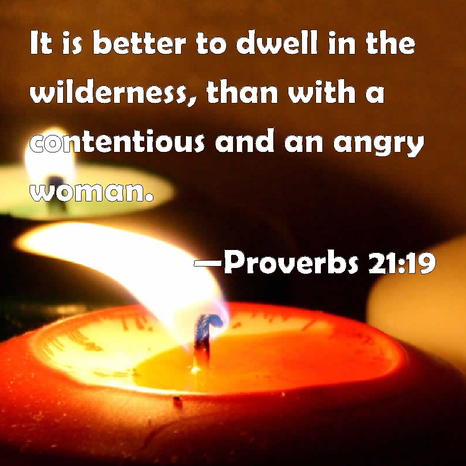 Proverbs 2119 It is better to dwell in the wilderness, than with a