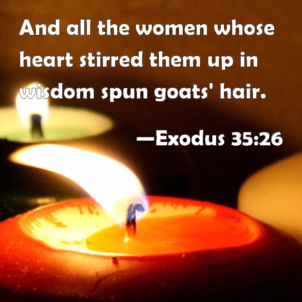 Exodus 3526 And all the women whose heart stirred them up in wisdom