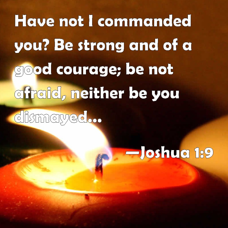 Joshua 19 Have not I commanded you? Be strong and of a good courage; be not afraid, neither be