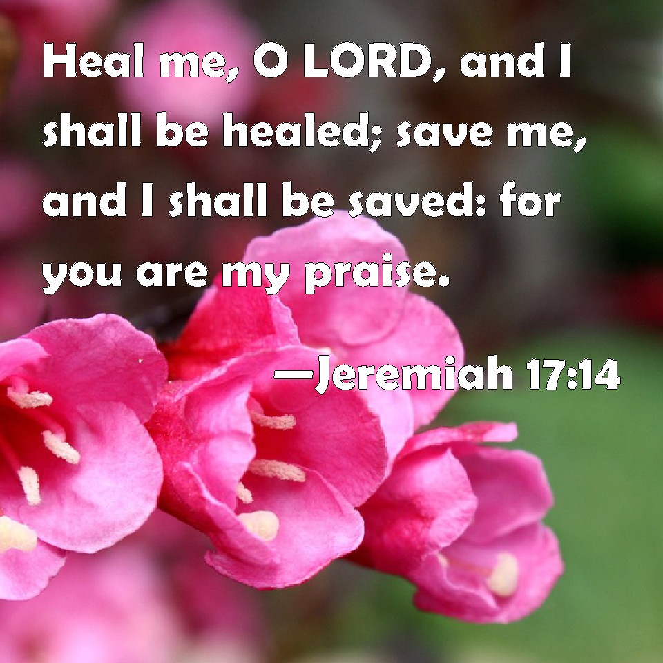 Jeremiah 1714 Heal me, O LORD, and I shall be healed; save me, and I