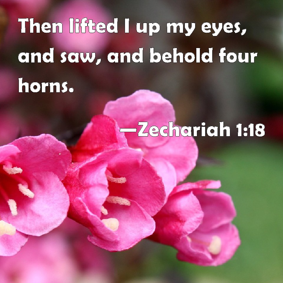 Zechariah 118 Then lifted I up my eyes, and saw, and behold four horns.