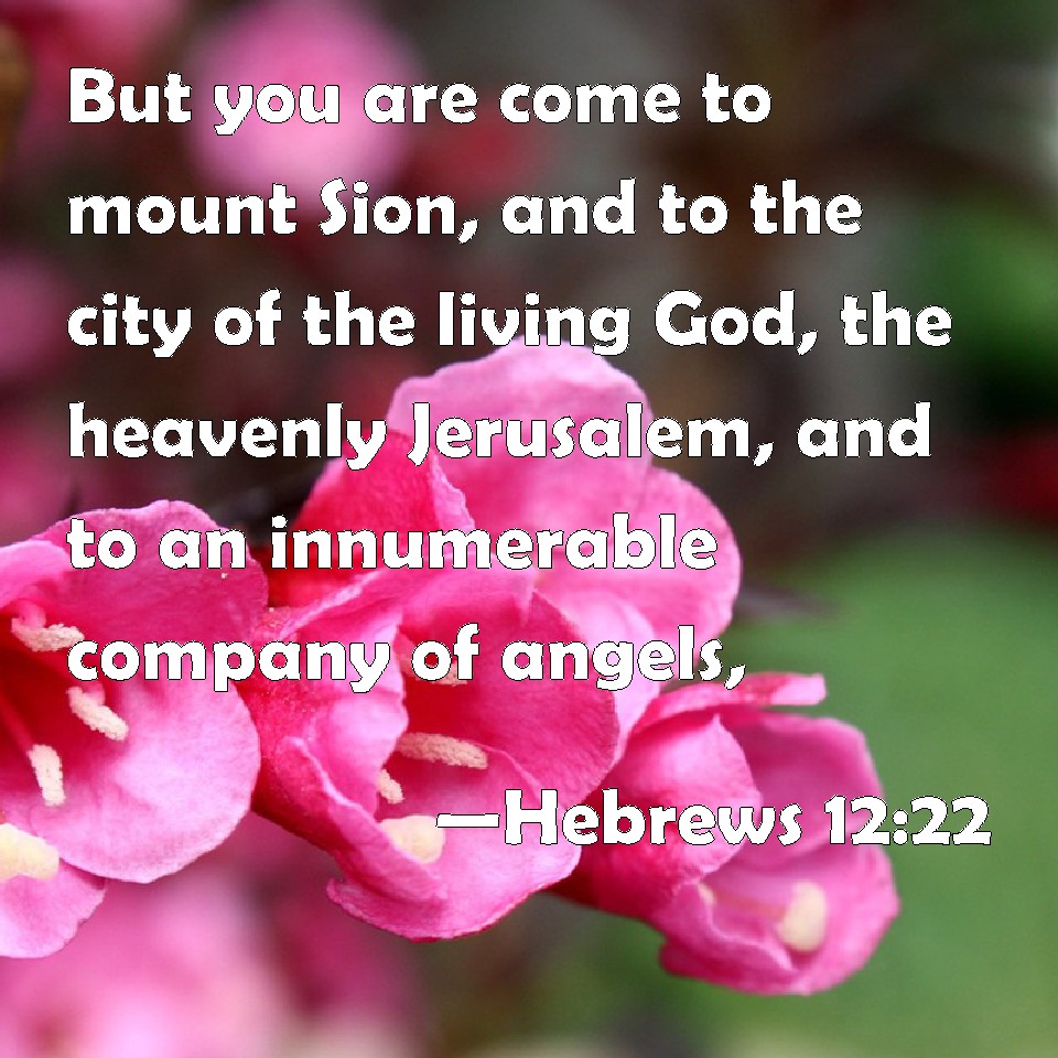 Hebrews 1222 But you are come to mount Sion, and to the city of the