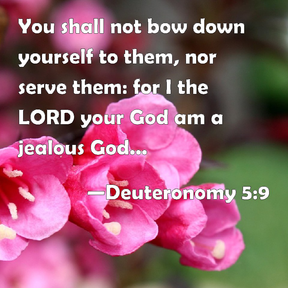 Deuteronomy 59 You shall not bow down yourself to them, nor serve them for I the LORD your God