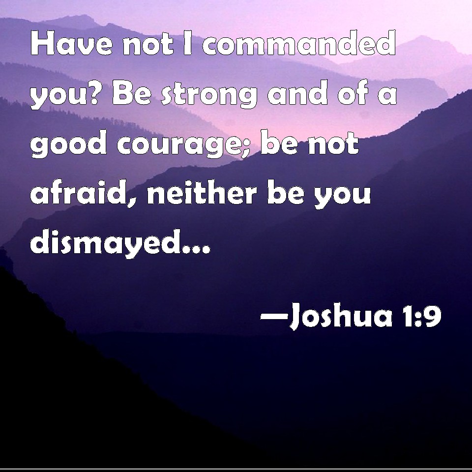 Joshua 19 Have not I commanded you? Be strong and of a good courage; be not afraid, neither be