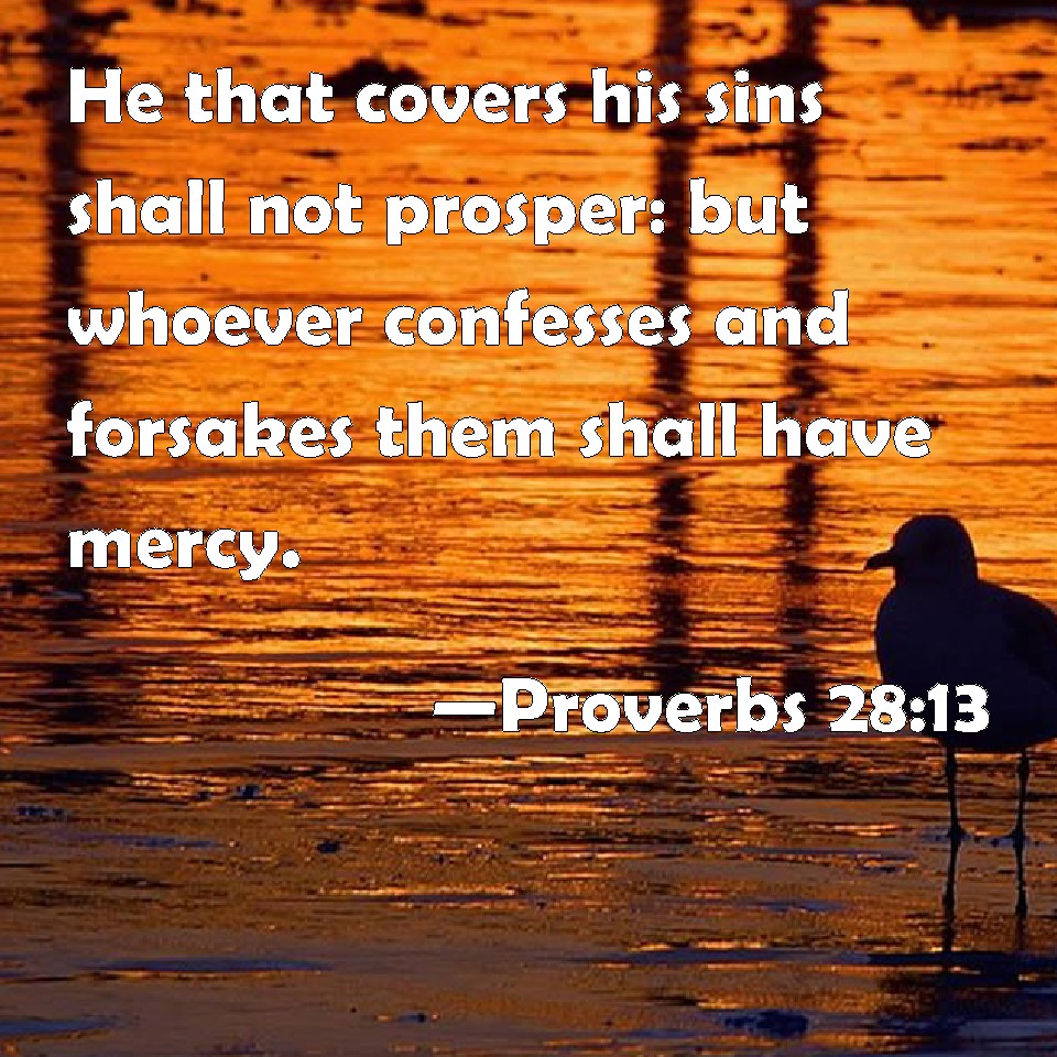 Proverbs 2813 He that covers his sins shall not prosper but whoever