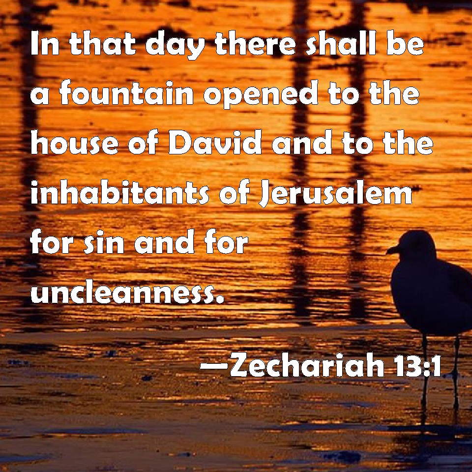 Zechariah 131 In that day there shall be a fountain opened to the
