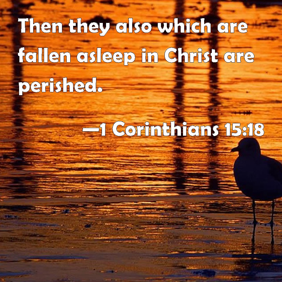 1 Corinthians 1518 Then they also which are fallen asleep in Christ