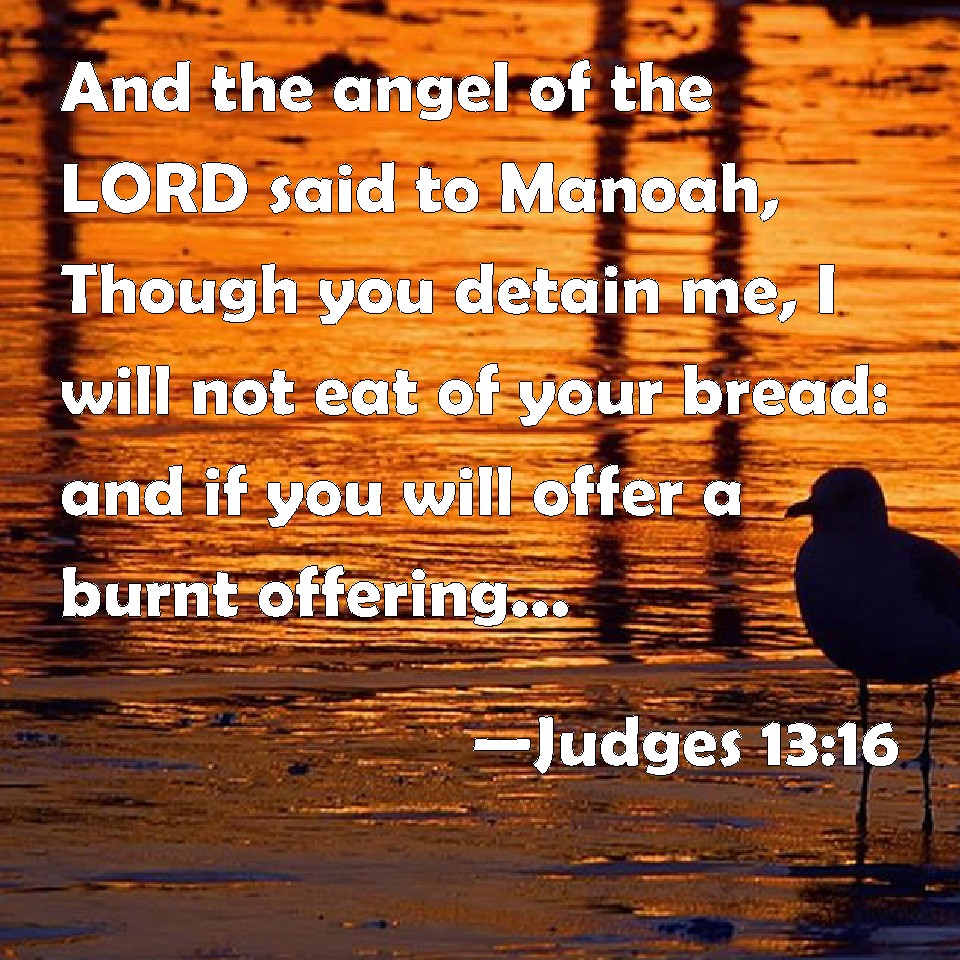 Judges 1316 And the angel of the LORD said to Manoah, Though you