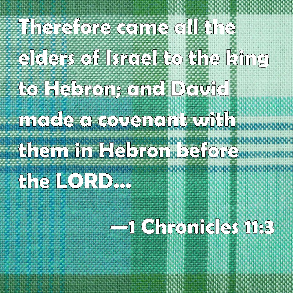 1 Chronicles 113 Therefore came all the elders of Israel to the king