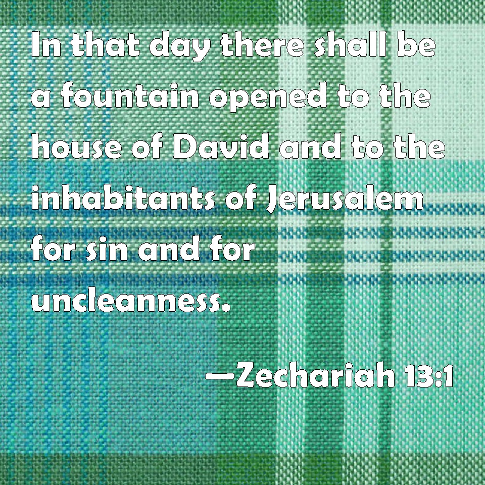 Zechariah 131 In that day there shall be a fountain opened to the