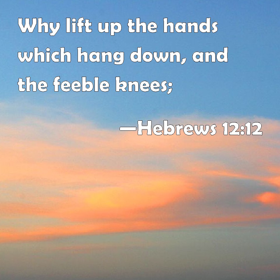 Hebrews 1212 Why lift up the hands which hang down, and the feeble knees;