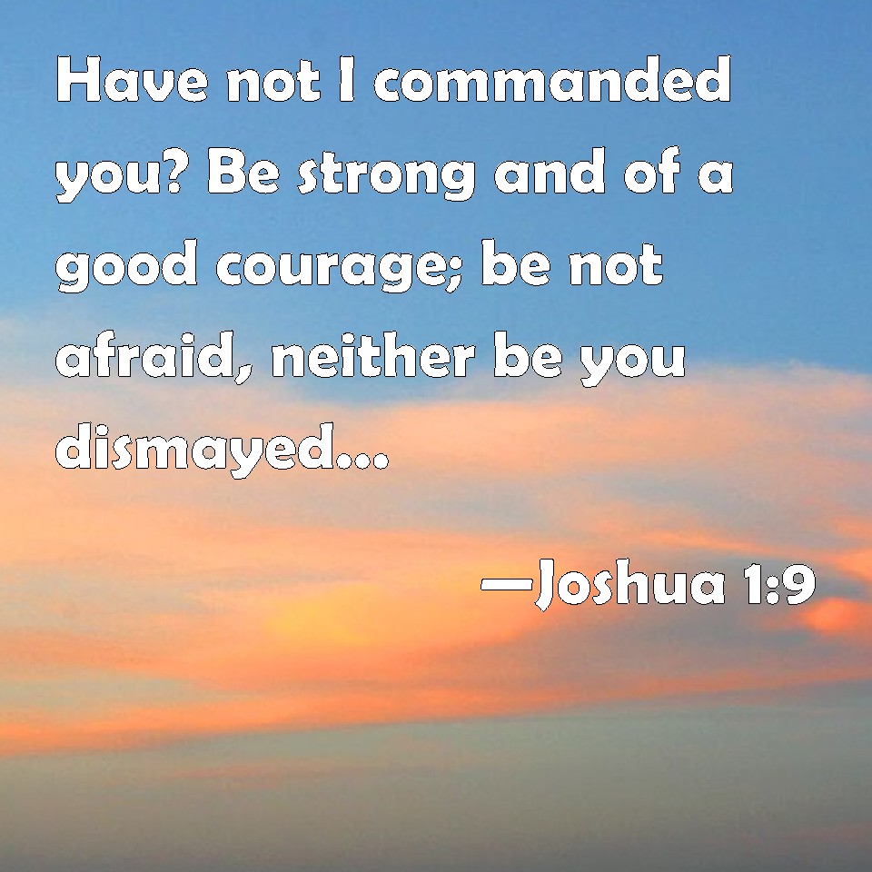 Joshua 19 Have not I commanded you? Be strong and of a good courage; be not afraid, neither be