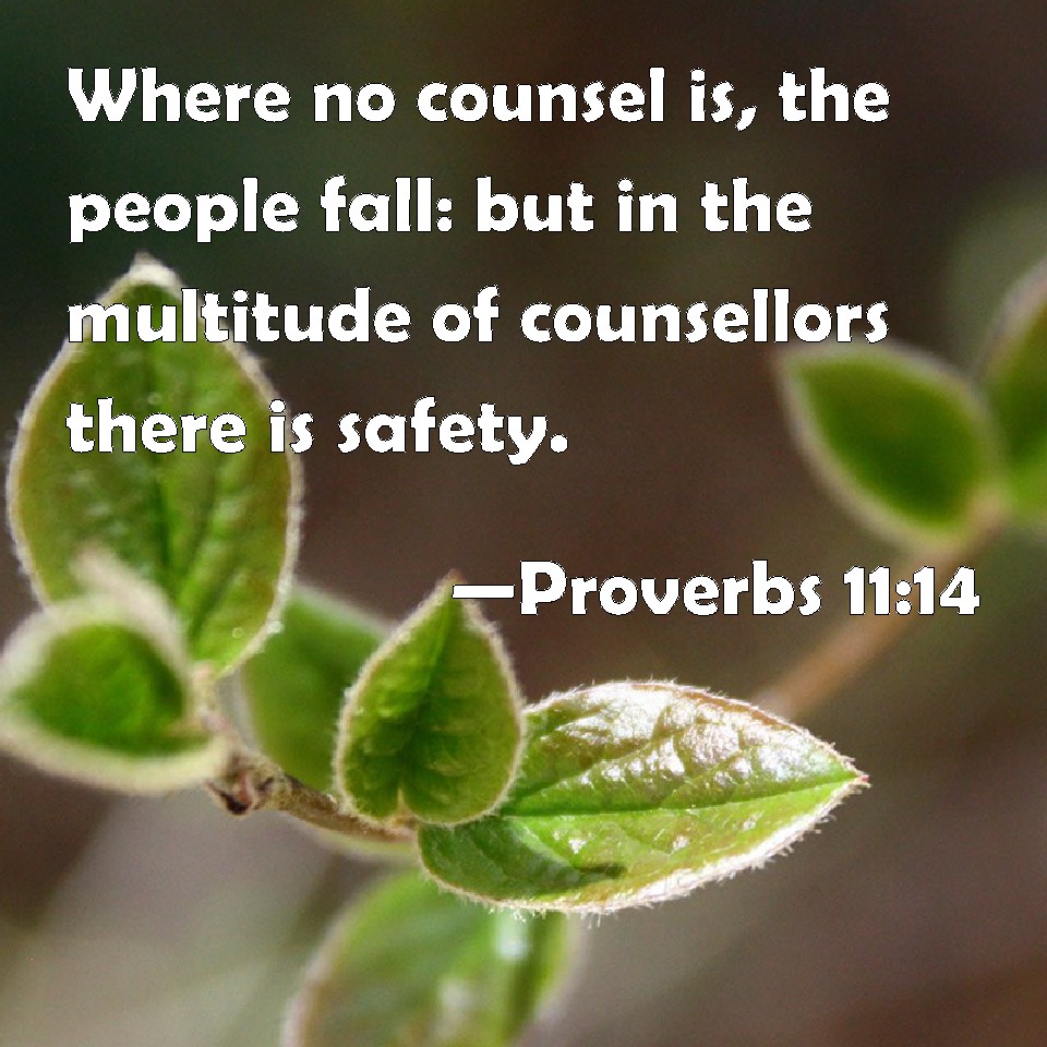 Proverbs 1114 Where no counsel is, the people fall but in the