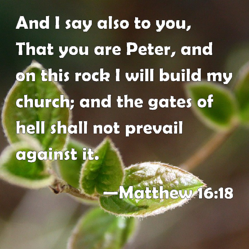Matthew 1618 And I say also to you, That you are Peter, and on this