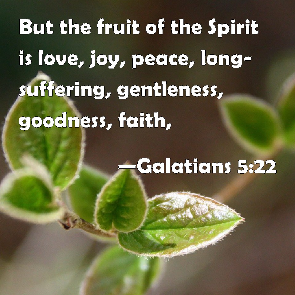 Galatians 522 But the fruit of the Spirit is love, joy, peace, long