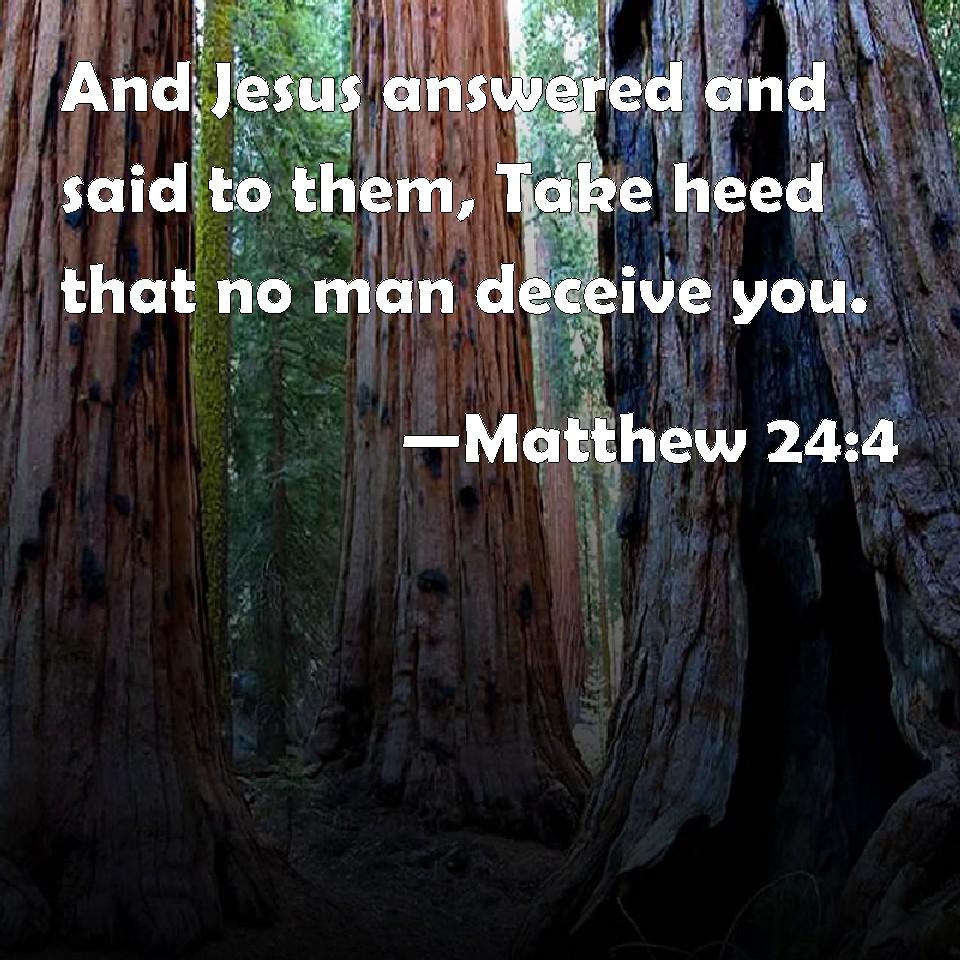 Matthew 244 And Jesus answered and said to them, Take heed that no man