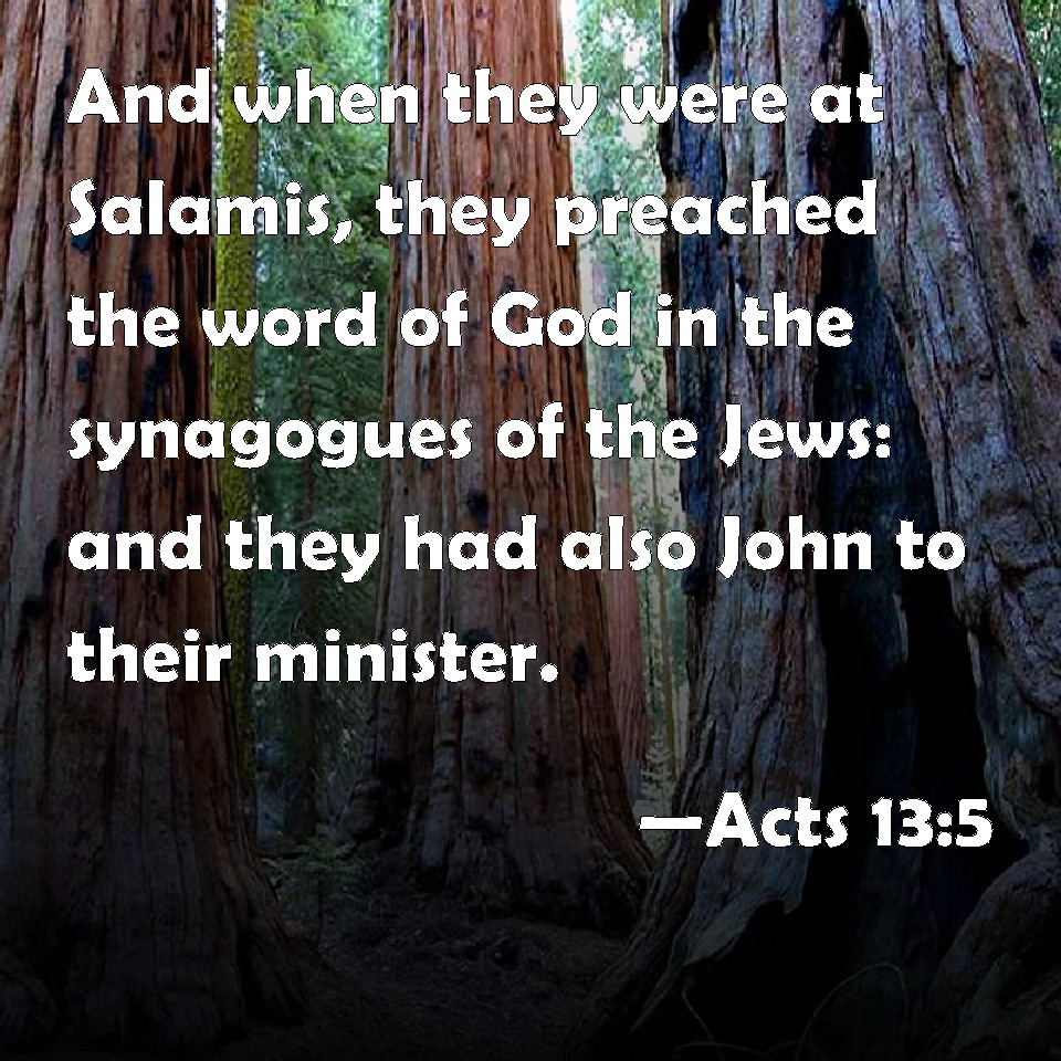 Acts 135 And when they were at Salamis, they preached the word of God