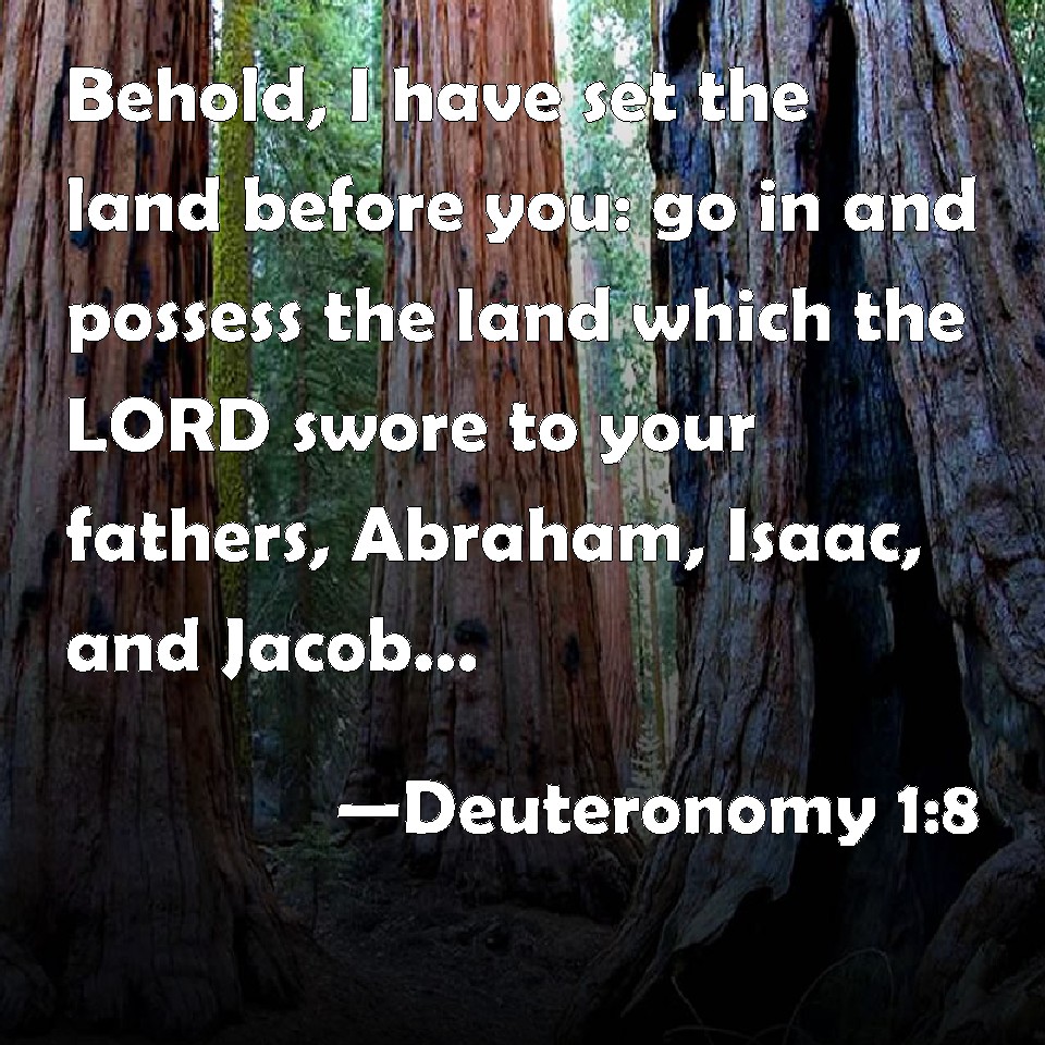 Deuteronomy 18 Behold, I have set the land before you go in and possess the land which the