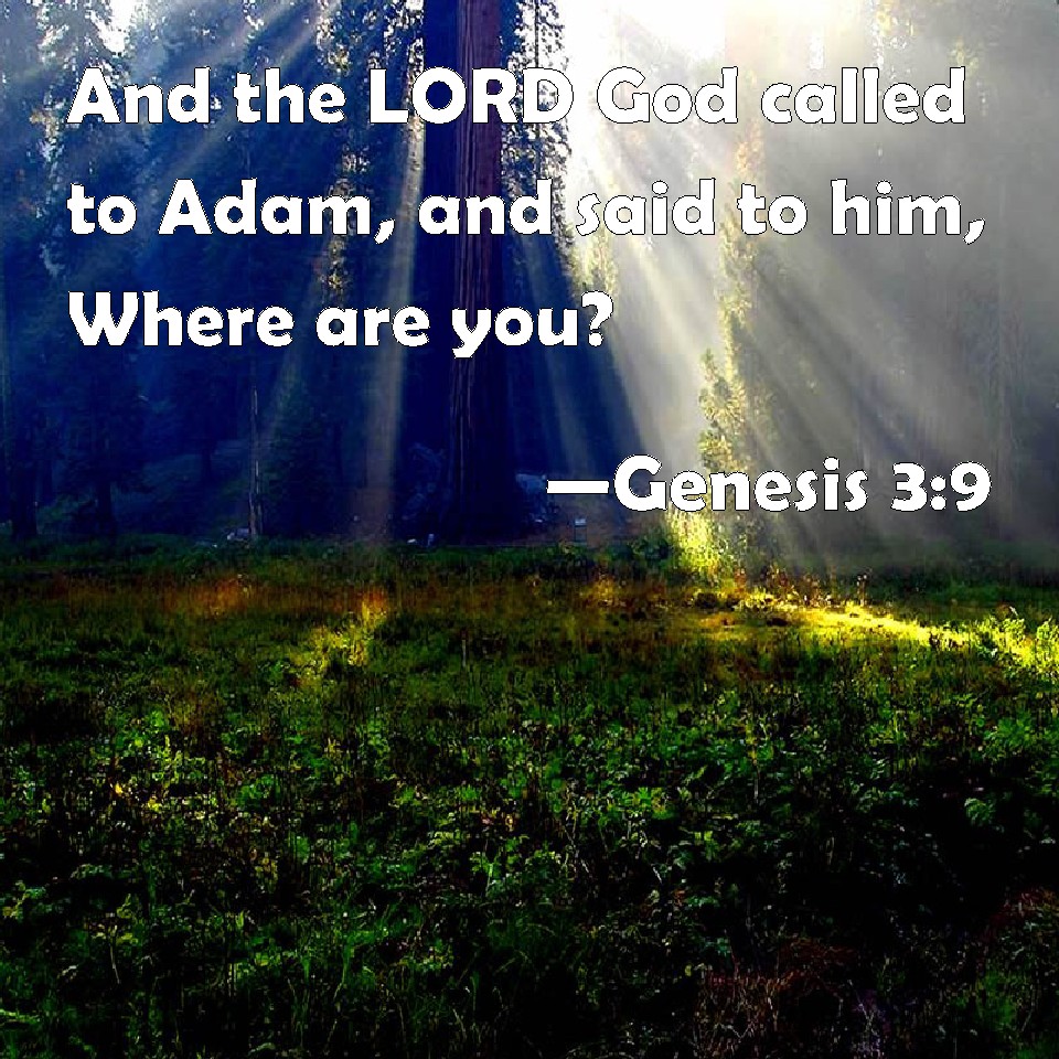 Genesis 3:9 And the LORD God called to Adam, and said to him, Where are