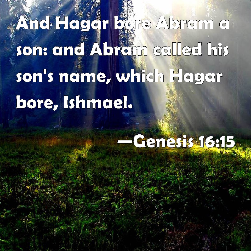 Genesis 1615 And Hagar bore Abram a son and Abram called his son's