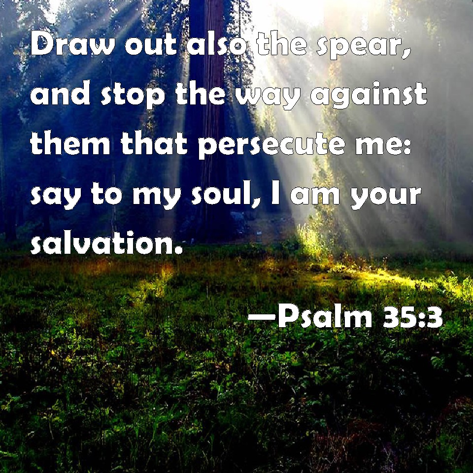 Psalm 353 Draw out also the spear, and stop the way against them that
