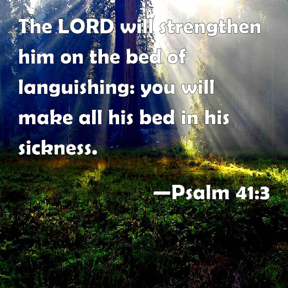 Psalm 413 The LORD will strengthen him on the bed of languishing you