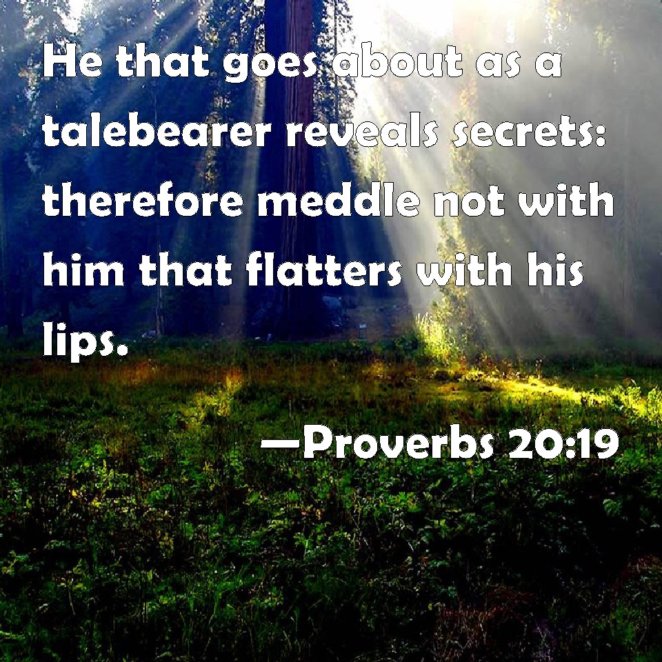 Proverbs 2019 He that goes about as a talebearer reveals secrets