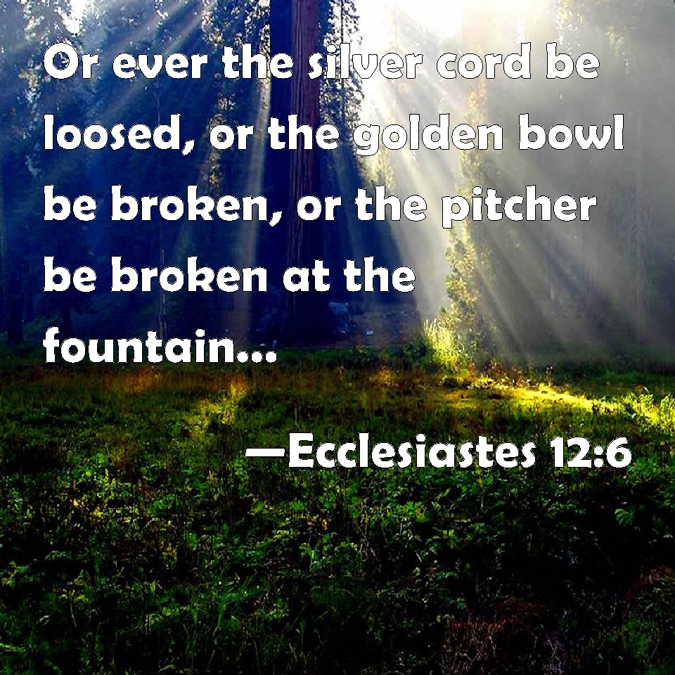 Ecclesiastes 126 Or ever the silver cord be loosed, or the golden bowl be broken, or the