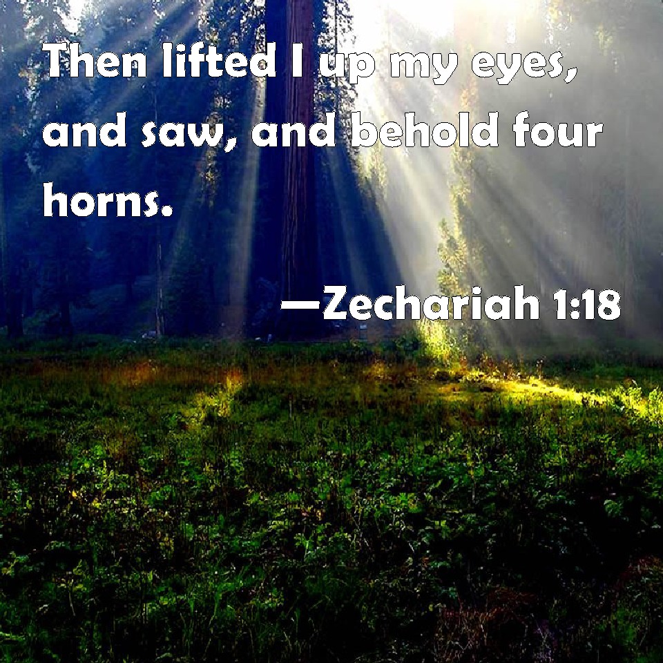 Zechariah 118 Then lifted I up my eyes, and saw, and behold four horns.