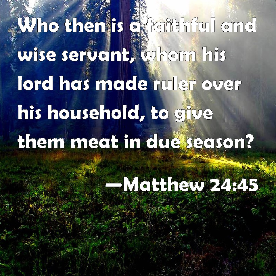 Matthew 2445 Who then is a faithful and wise servant, whom his lord