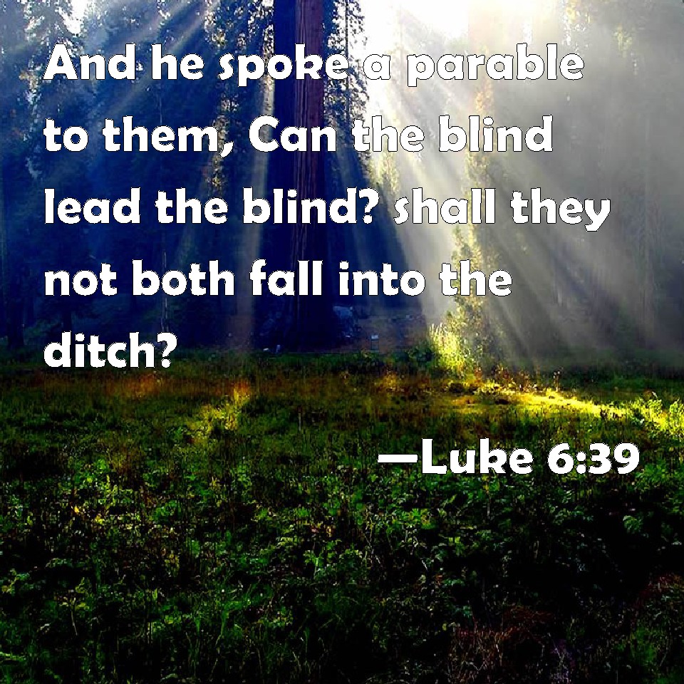 Luke 639 And he spoke a parable to them, Can the blind lead the blind
