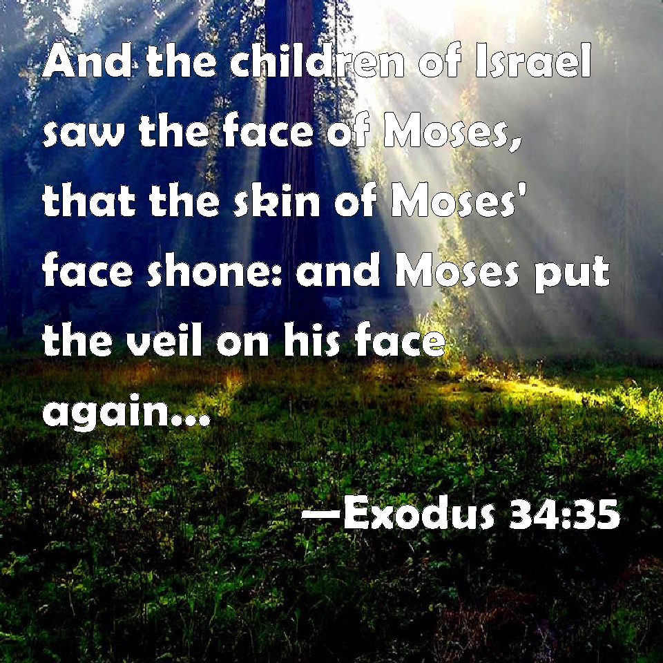 Exodus 3435 And the children of Israel saw the face of Moses, that the
