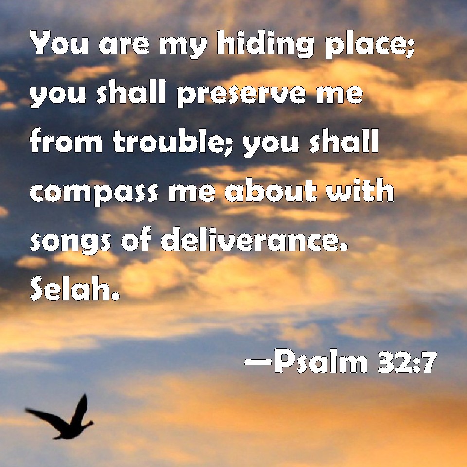 Psalm 327 You are my hiding place; you shall preserve me from trouble