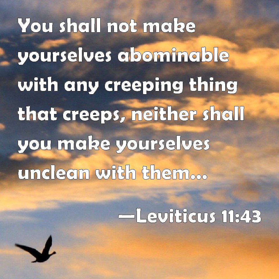 Leviticus 1143 You shall not make yourselves abominable with any