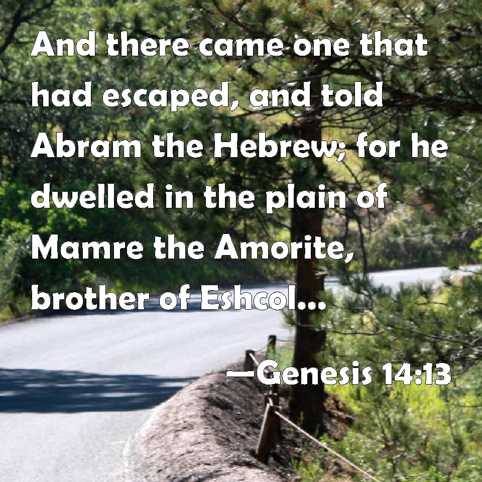 Genesis 1413 And there came one that had escaped, and told Abram the