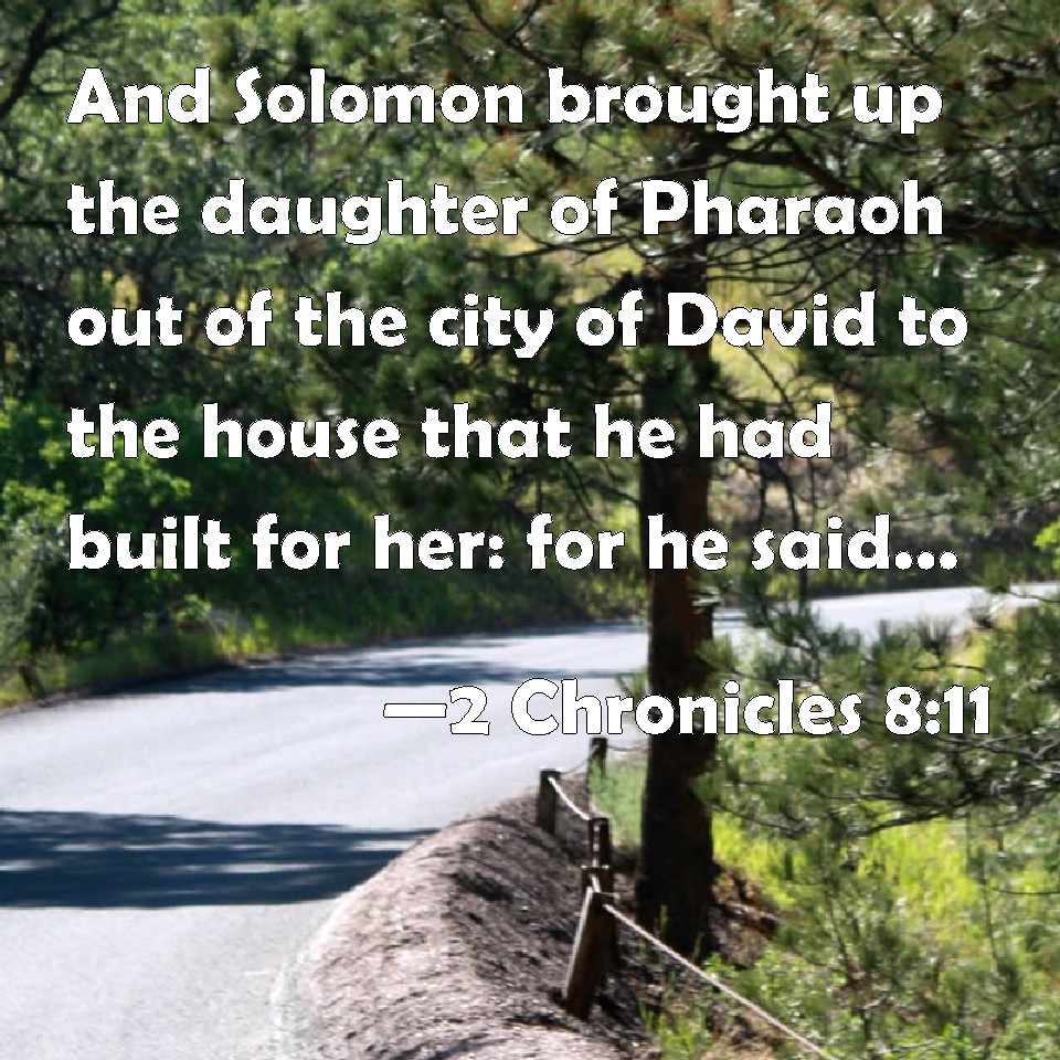 2 Chronicles 811 And Solomon brought up the daughter of Pharaoh out of