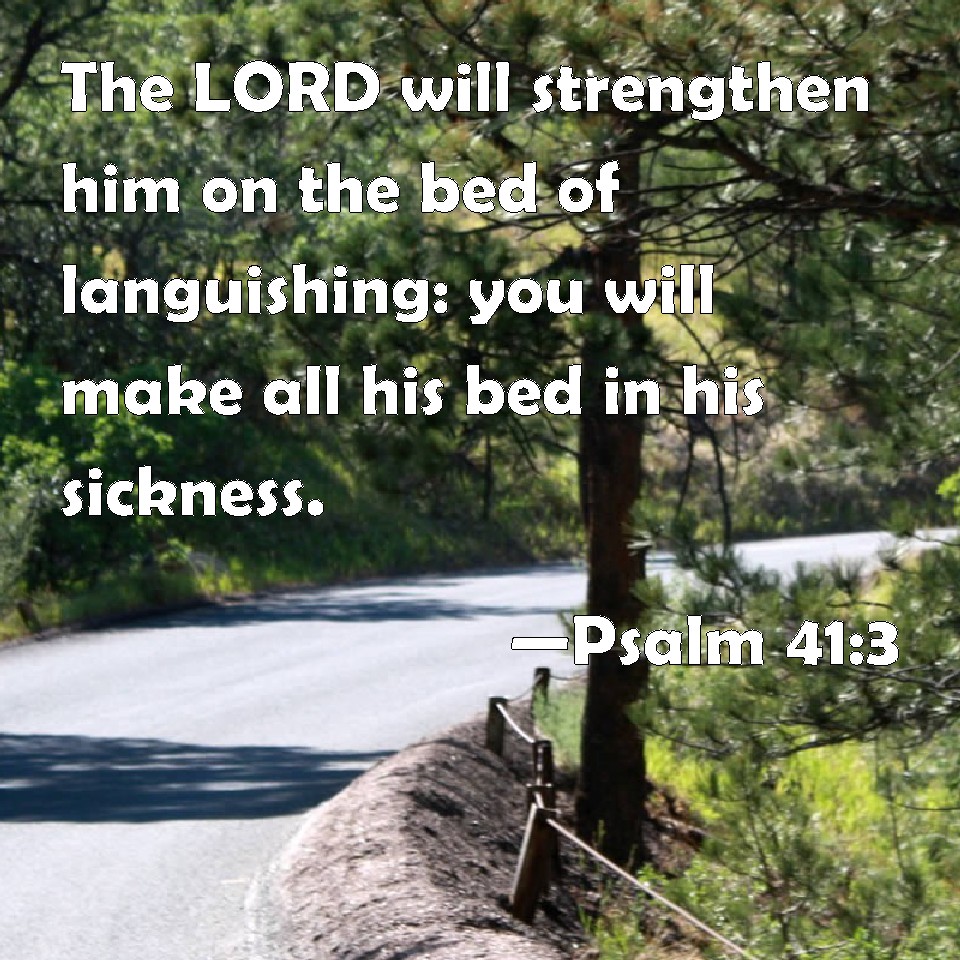 Psalm 413 The LORD will strengthen him on the bed of languishing you