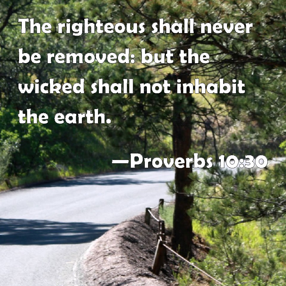 Proverbs 1030 The righteous shall never be removed but the wicked