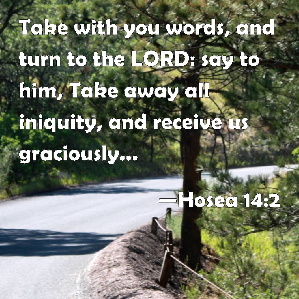 Hosea 142 Take with you words, and turn to the LORD say to him, Take