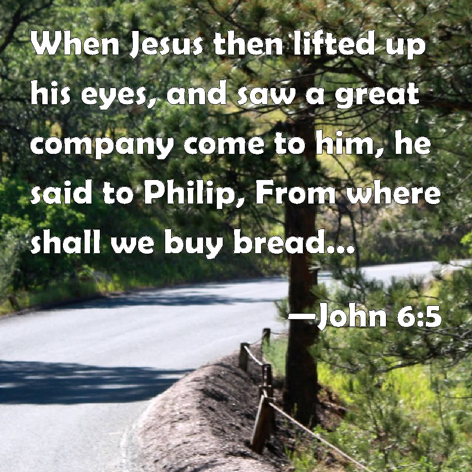 John 65 When Jesus then lifted up his eyes, and saw a great company