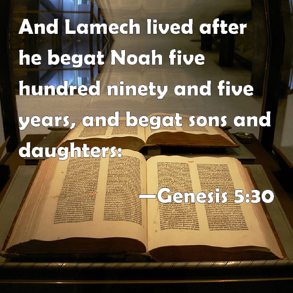 Genesis 530 And Lamech lived after he begat Noah five hundred