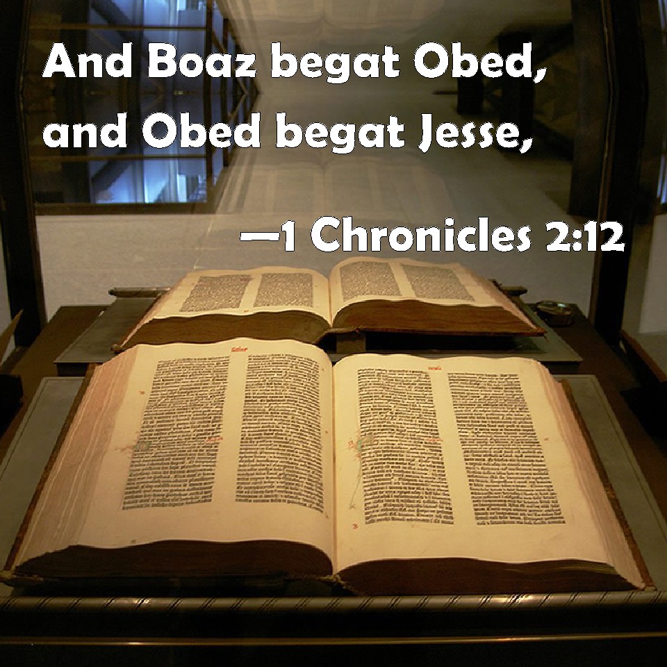 1 Chronicles 212 And Boaz begat Obed, and Obed begat Jesse,